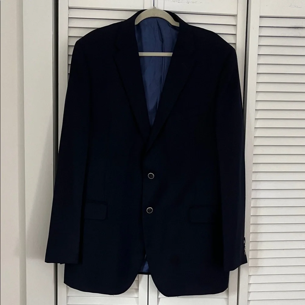Loro PIana & Co Italy for Saks Fifth Avenue Navy Wool Blazer made in USA